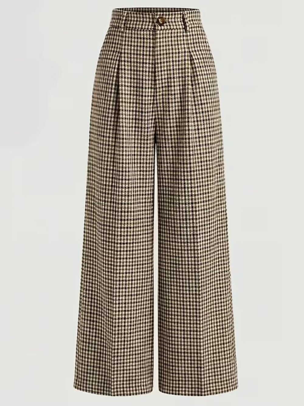 Plaid Sleeveless Vest + Wide Leg Pants Set - Picture 3 of 4